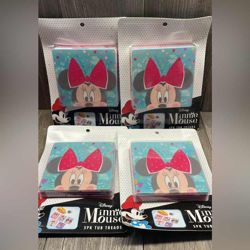 4 Five Packs Disney Minnie Mouse Bathtub Anti-Slip Safety Tub Treads NEW